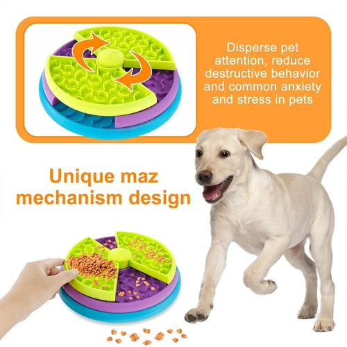 3-in-1 Interactive Slow Feeder Bowl – Anti-Choking Puzzle Bowl for Dogs & Cats