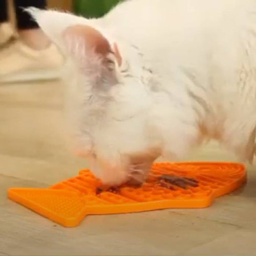 LickiMat Felix Fish-Shaped Slow Feeder for Cats