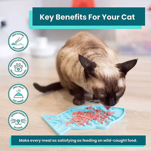LickiMat Felix Fish-Shaped Slow Feeder for Cats