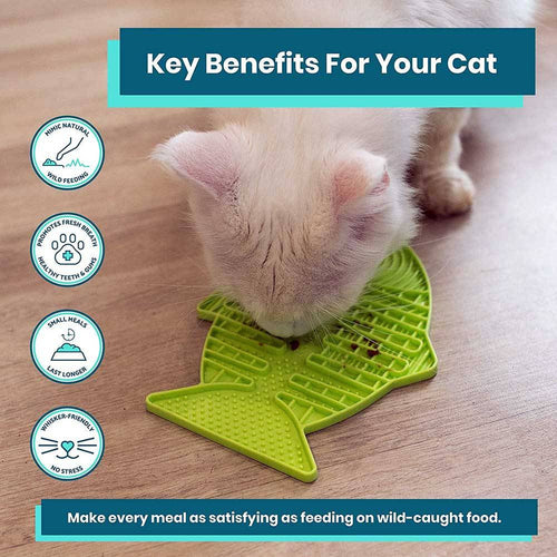 LickiMat Casper Fish-Shaped Slow Feeder for Cats