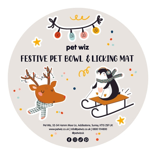 Festive Tree Slow Feeder Bowl & Licking Mat for Dogs & Cats