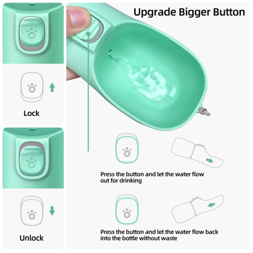 Portable Dog Water Bottle - Leak-Proof Travel Water Dispenser for Walks & Hikes