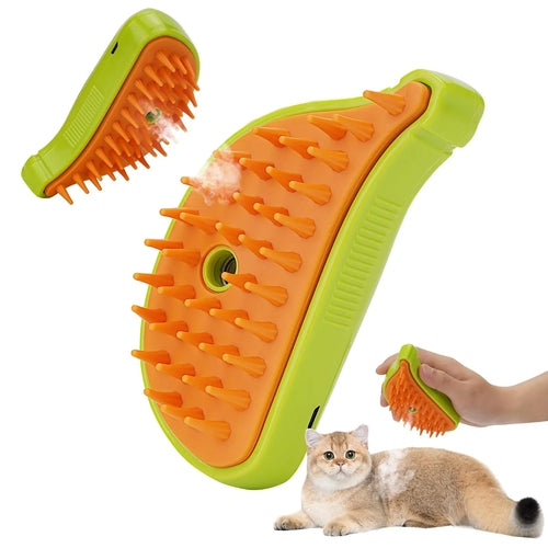 3-in-1 Steam Pet Brush – Steamy Spray Grooming & Massage Brush for Cats & Dogs